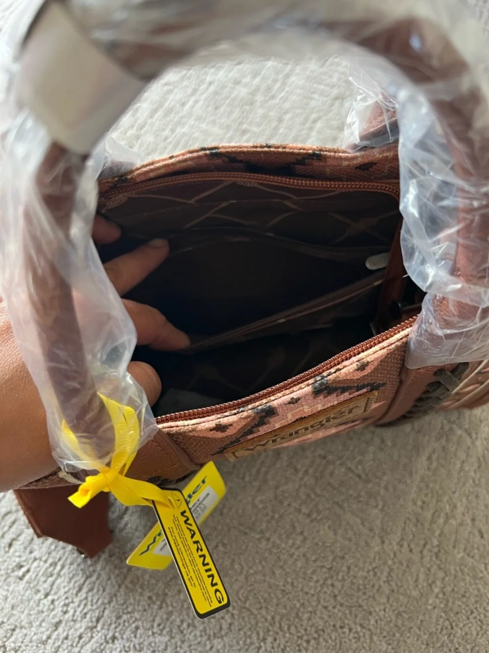 Wrangler Southwestern Canvas Crossbody Satchel - Picture 15 of 16